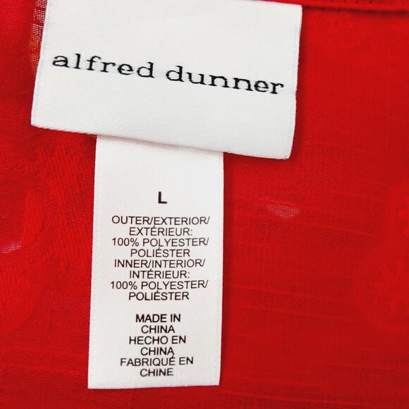 Blouse Size L Red Floral Textured Y2K Whimsycore Festival Bloomcore Officewear - Picture 16 of 16